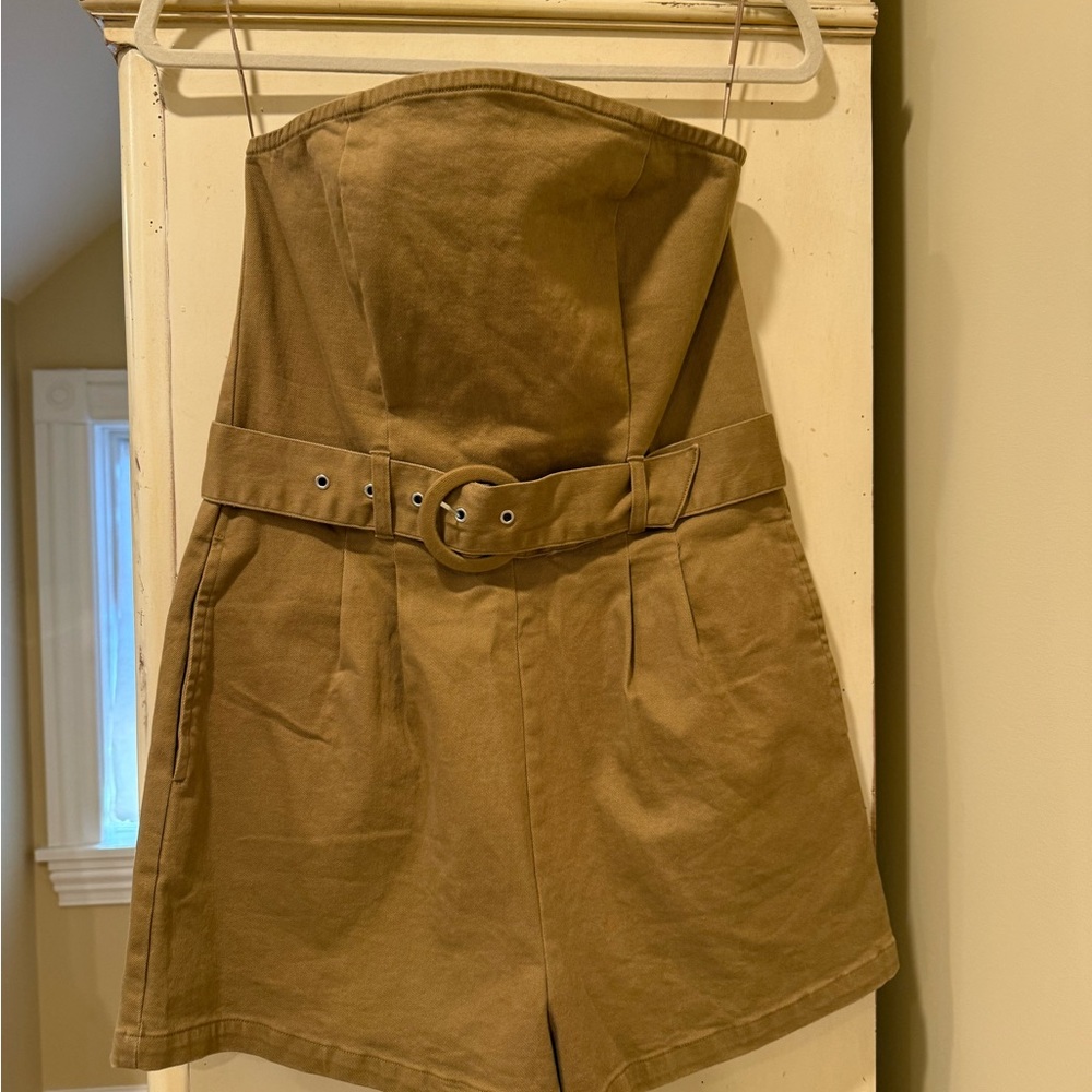 Women's Tan Belted romper